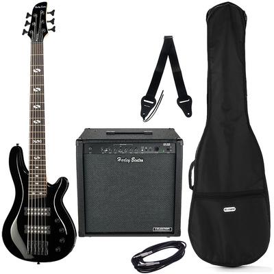 harley benton bass guitars harley benton b-650 black progressive bundle