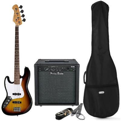 harley benton bass guitars harley benton jb-20 sb lh bundle