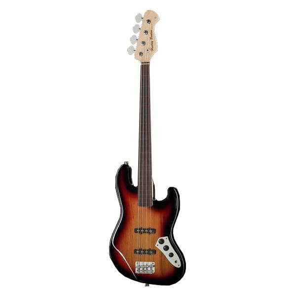 harley benton bass guitars harley benton jb-40 fretless bass guitar - 3 tone sunburst