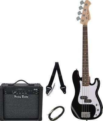 harley benton bass guitars harley benton pb-shorty bk standard set 1