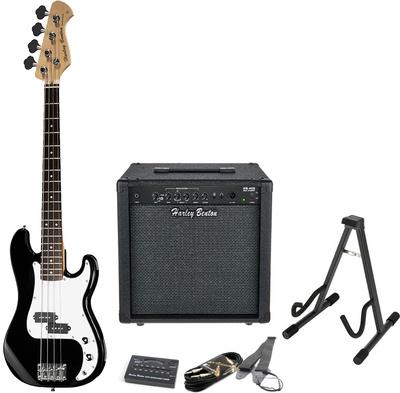 harley benton bass guitars harley benton pb-shorty bk standard set 2