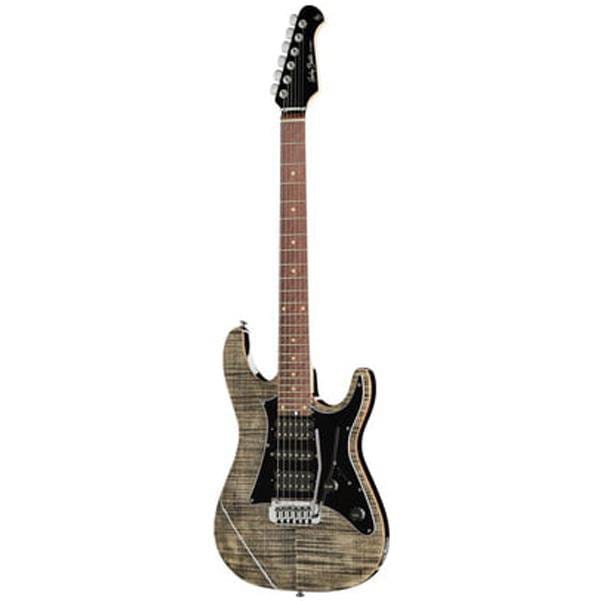 Harley Benton Electric Guitars Charcoal Harley Benton Dynamic HSH 6-String Electric Guitar - Flamed Maple Top