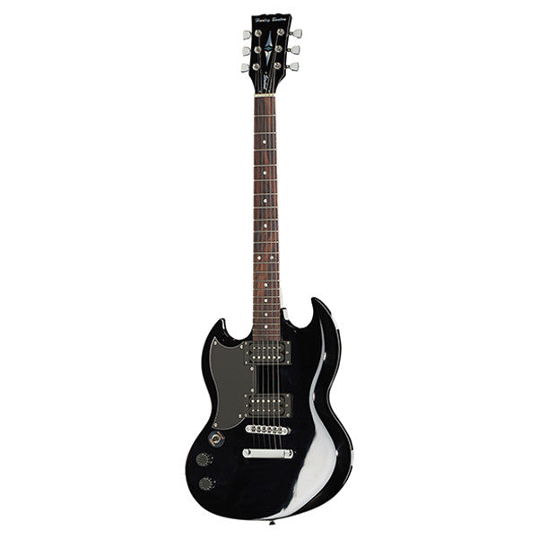 harley benton electric guitars harley benton dc-200 left handed student series electric guitar - black high gloss