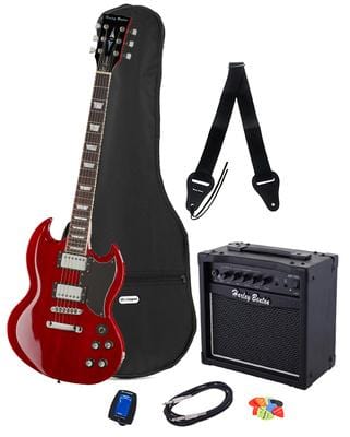 harley benton electric guitars harley benton dc-580 ch vintage serie bundle