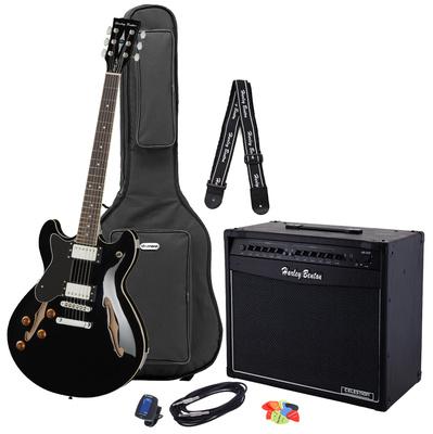 harley benton electric guitars harley benton hb-35lh bk vintage seri bundle