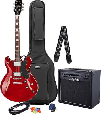 harley benton electric guitars harley benton hb-35plus cherry bundle 1