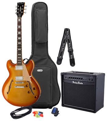 harley benton electric guitars harley benton hb-35plus lemon bundle 1