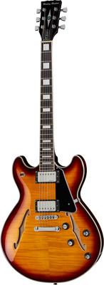 harley benton electric guitars harley benton hb-35plus vintage burst