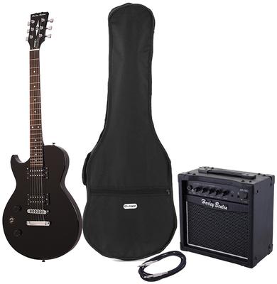 harley benton electric guitars harley benton sc-200lh bk student ser bundle