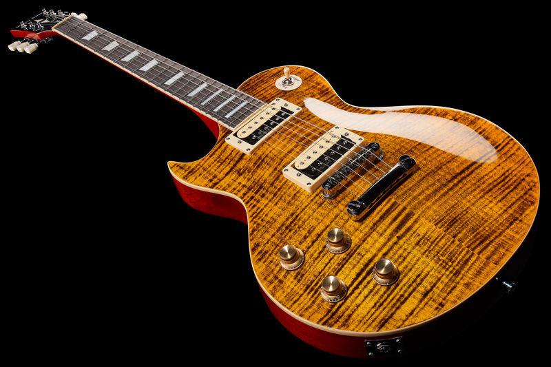 harley benton electric guitars harley benton sc-550lh paradise amber flame