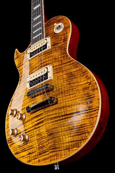 harley benton electric guitars harley benton sc-550lh paradise amber flame