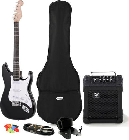 harley benton electric guitars harley benton st-20 bk starter bundle 3