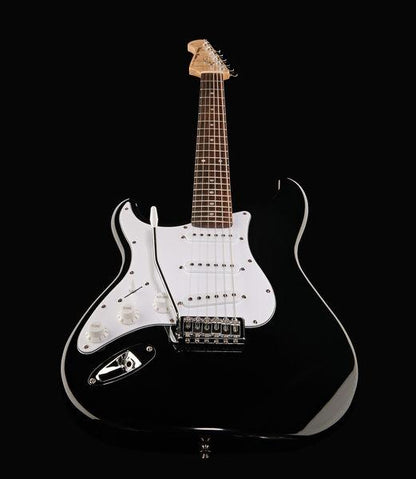 harley benton electric guitars harley benton st-20lh bk standard series