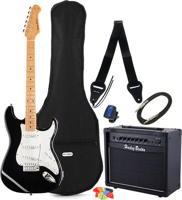 harley benton electric guitars harley benton st-62mn bk vintage bundle 2