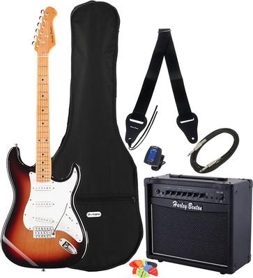 harley benton electric guitars harley benton st-62mn sb vintage bundle 1