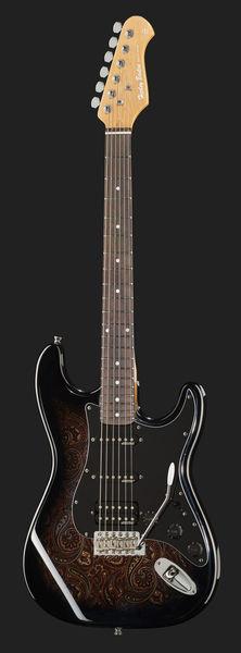 harley benton electric guitars harley benton st-70 black paisley