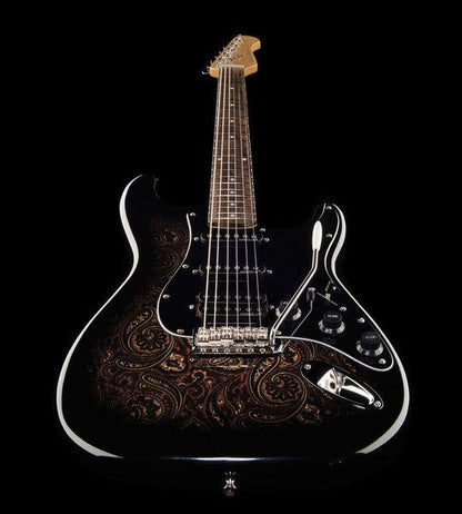 harley benton electric guitars harley benton st-70 black paisley