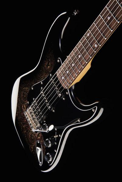 harley benton electric guitars harley benton st-70 black paisley