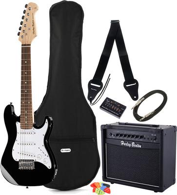 harley benton electric guitars harley benton st-junior bk standard bundle 1