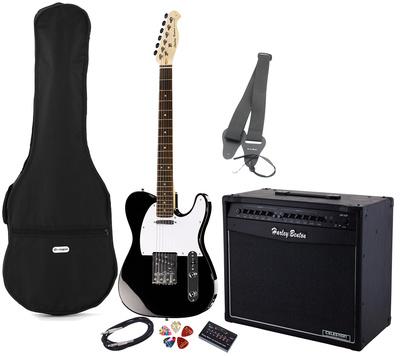 harley benton electric guitars harley benton te-20 bk standard series set 4