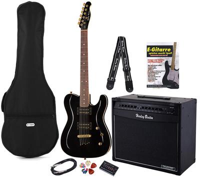 harley benton electric guitars harley benton te-40 tbk bundle 3