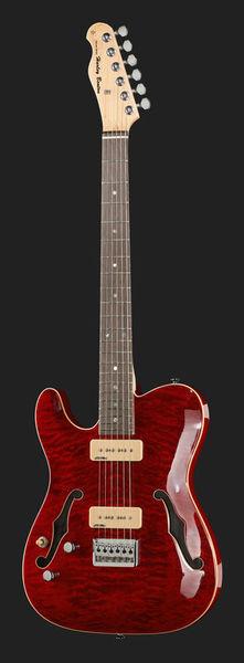 harley benton electric guitars harley benton te-90qm lh trans red