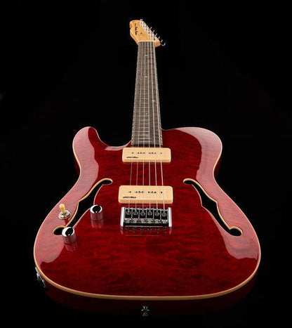 harley benton electric guitars harley benton te-90qm lh trans red