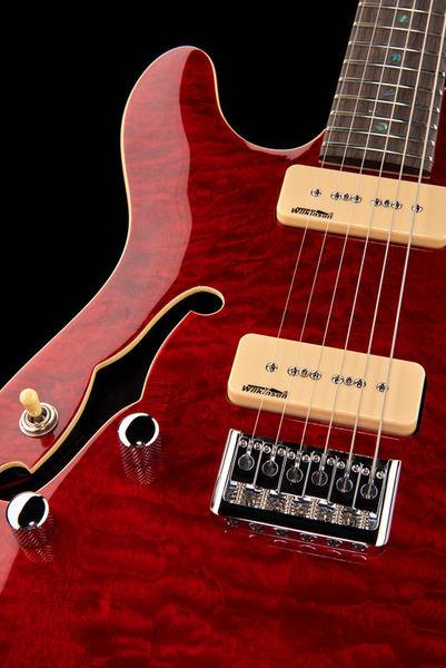 harley benton electric guitars harley benton te-90qm lh trans red