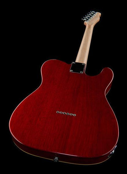 harley benton electric guitars harley benton te-90qm lh trans red