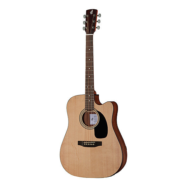 harley benton electro acoustic guitars harley benton cld-16sce dreadnought cutaway electro acoustic guitar - natural satin