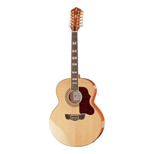 harley benton electro acoustic guitars harley benton custom line clj-412e dreadnought electro acoustic guitar - natural high gloss
