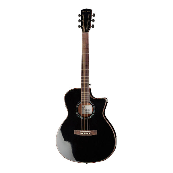 harley benton electro acoustic guitars harley benton eax-500tl cutaway electro acoustic guitar - black gloss