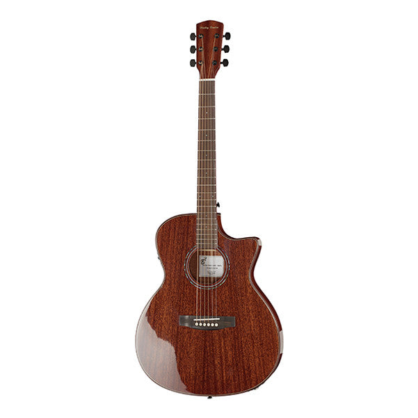 harley benton electro acoustic guitars harley benton eax-500tl mahogany cutaway electro acoustic guitar - natural gloss