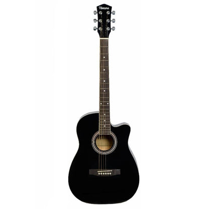 havana acoustic guitars black havana aag-38 inch cutaway acoustic guitar    