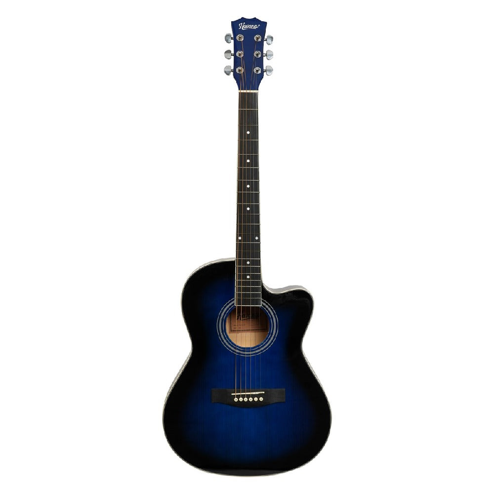 Havana Acoustic Guitars Blue Havana HAC 39' Cutaway 6 String Acoustic Guitar #color_blue