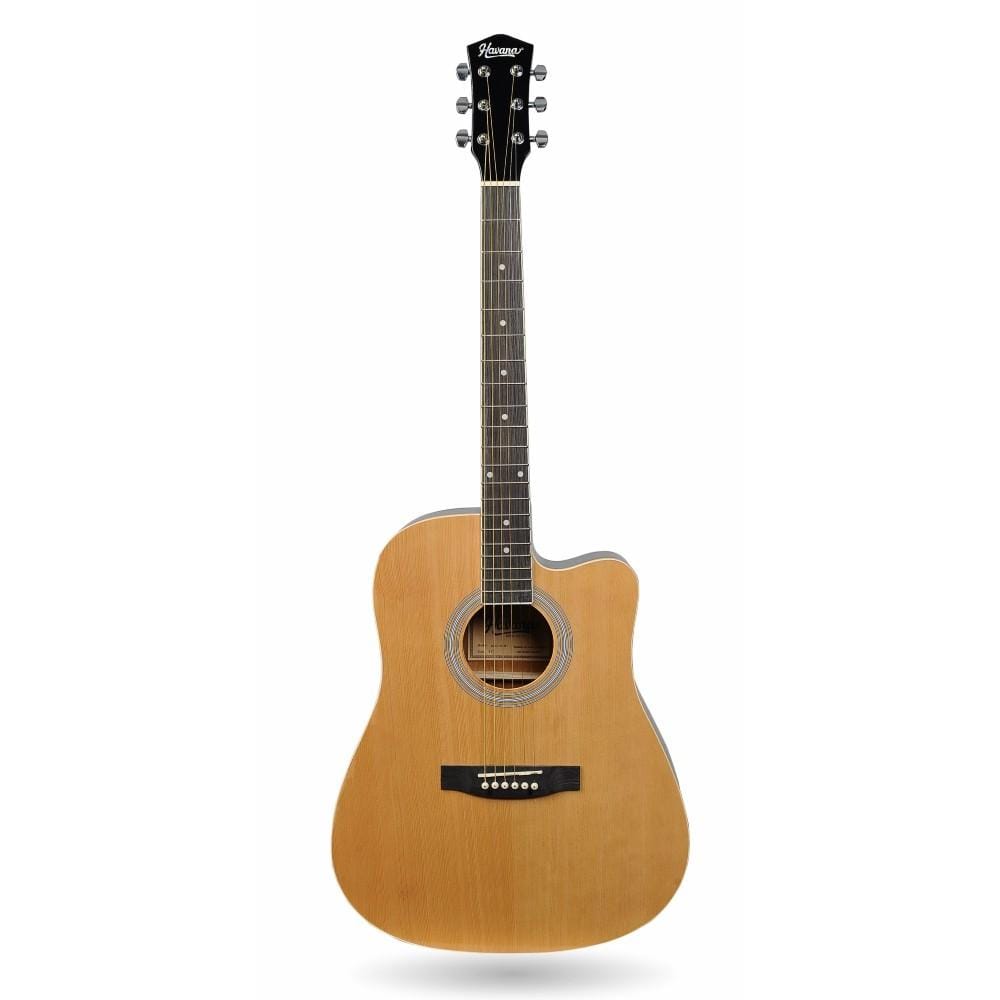 havana acoustic guitars natural havana aag 41 41" jumbo cutaway acoustic guitar      #color_natural