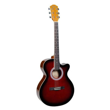 Havana Acoustic Guitars Red Burst Havana AAG-39 Inch Cutaway Acoustic Guitar