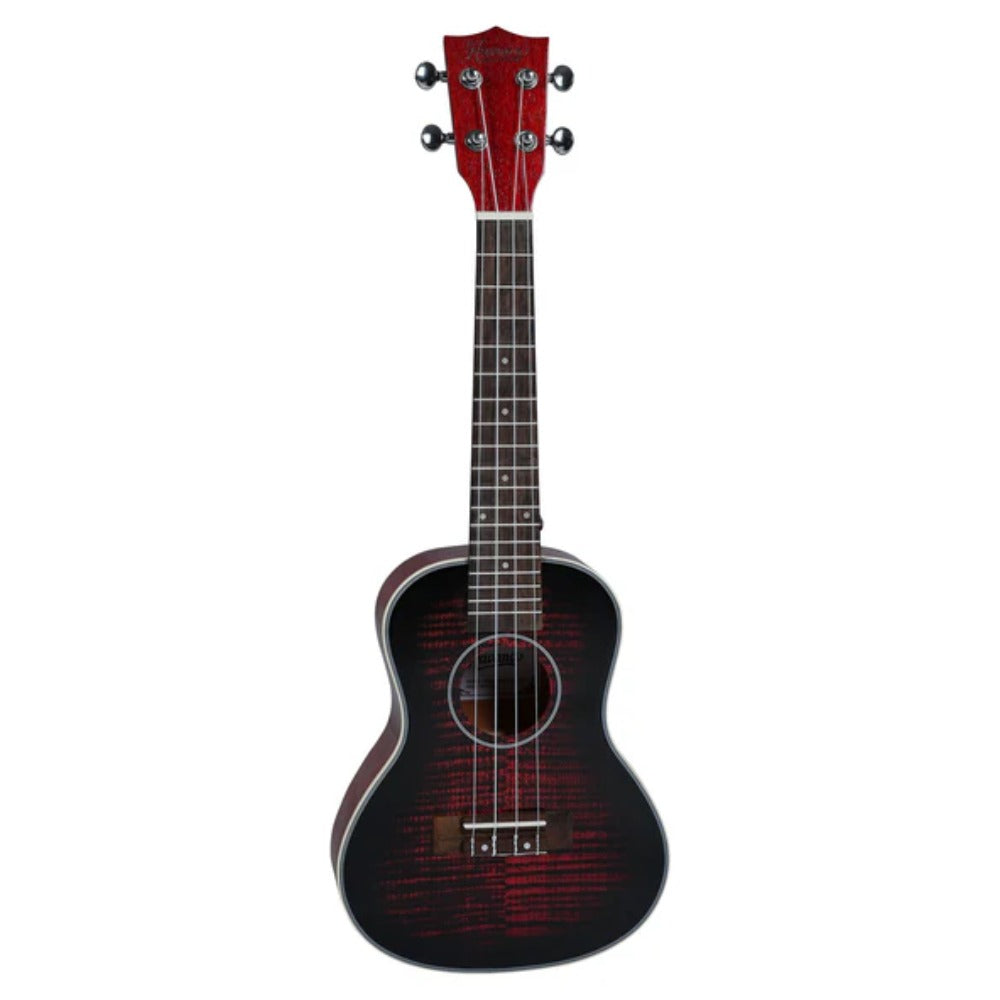 Havana Concert Ukuleles Red Havana QUK24 Tiger Flame Concert Ukulele #color_red