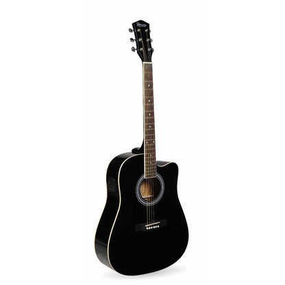 havana electro acoustic guitars black havana aag-41 41" jumbo cutaway acoustic guitar with 5 band eq & gt-3 tuner      