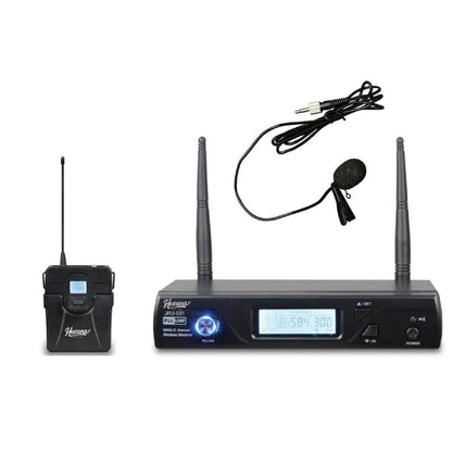 havana wireless systems havana jru-561 uhf single channel wireless receiver & pt-51c body pack transmitter with lt-11a lapel wireless microphone system