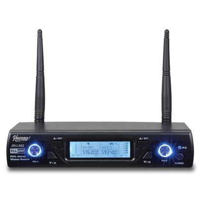 Havana Wireless Systems Havana JRU-562 UHF Dual Channel Wireless Receiver & HT-51C Handheld Wireless Microphone System