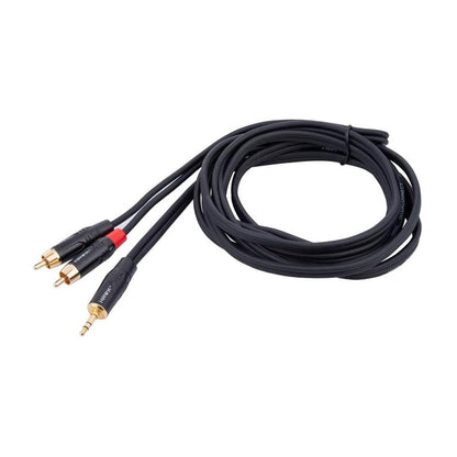 hawk cables and connectors 3 meters hawk proaudio tmrlu03 utility series 3.5mm trs male to dual rac male y cable   
