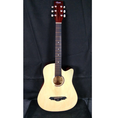 henrix acoustic guitars 202301900312 henrix 38c cutaway acoustic guitar - natural - open box b stock 