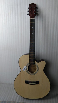 Henrix Acoustic Guitars 202301902227 Henrix 40C 40-Inch Cutaway Acoustic Guitar with Dual Action Truss Rod, Gigbag, Picks, String Set, Strap, Cloth & Ebook - Open Box B Stock