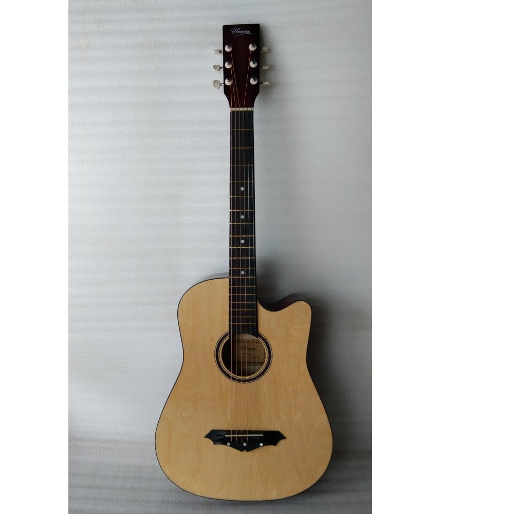 henrix acoustic guitars 202301938414 henrix 38c cutaway acoustic guitar - natural - open box b stock 