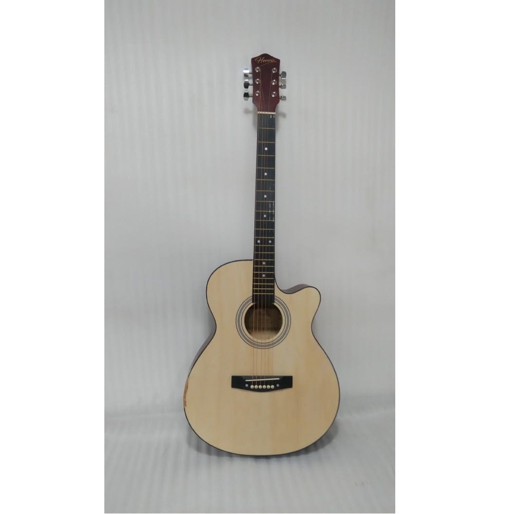 henrix acoustic guitars 202301993185 henrix 40c 40-inch cutaway acoustic guitar with dual action truss rod, gigbag, picks, string set, strap, cloth & ebook - open box b stock   