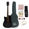 Henrix Acoustic Guitars Acoustic / Black / Left Handed Henrix PRO 38C 38 Inch 6 String Cutaway Acoustic Guitar