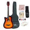 Henrix Acoustic Guitars Acoustic / Sunburst / Left Handed Henrix PRO 38C 38 Inch 6 String Cutaway Acoustic Guitar