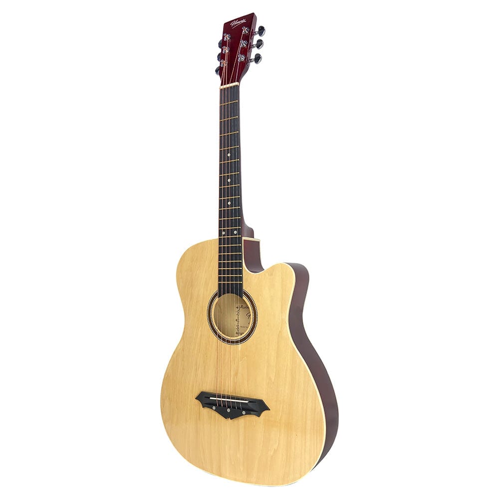 Henrix Acoustic Guitars Henrix 38C 38 Inch Cutaway Acoustic Guitar with Dual Action Truss Rod, Gigbag, Picks, String Set, Strap, Cloth & Ebook