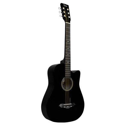 Henrix Acoustic Guitars Henrix 38C 38 Inch Cutaway Acoustic Guitar with Dual Action Truss Rod, Gigbag, Picks, String Set, Strap, Cloth & Ebook
